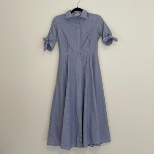 Calvin Klein Stripped Shirt Dress Midi